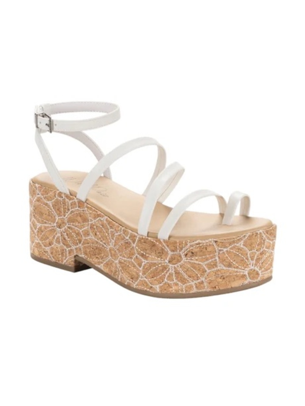 Wild Pair White Lace Crochet Platform Wedge Sandals Size 9 Fall 26 #016